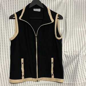 Cafe Au Lait Sleeveless, Black and Tan, Vest sz P/S